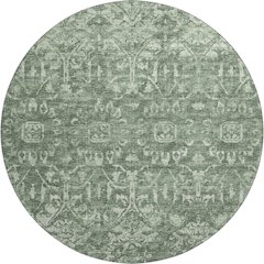 Premium Machine Washable Mayfield  Green 8' x 8' Round Rug