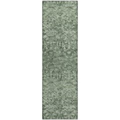 Premium Machine Washable Mayfield  Green 2'3" x 7'6" Runner Rug