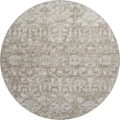 Premium Machine Washable Mayfield  Taupe 8' x 8' Round Rug