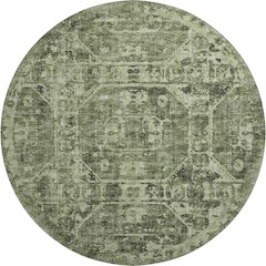 Premium Machine Washable Mayfield  Olive 8' x 8' Round Rug