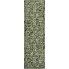 Premium Machine Washable Mayfield  Olive 2'3" x 7'6" Runner Rug