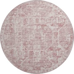 Premium Machine Washable Mayfield  Pink 8' x 8' Round Rug