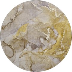 Premium Machine Washable Mayfield  Taupe 8' x 8' Round Rug