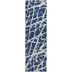 Premium Machine Washable Mayfield  Navy 2'3" x 7'6" Runner Rug