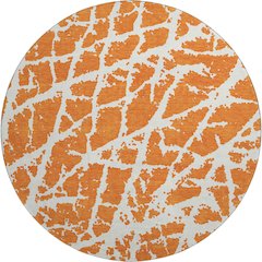 Premium Machine Washable Mayfield  Orange 8' x 8' Round Rug