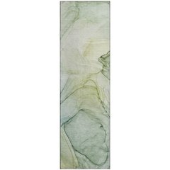 Premium Machine Washable Mayfield  Green 2'3" x 7'6" Runner Rug