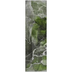 Premium Machine Washable Mayfield  Green 2'3" x 7'6" Runner Rug