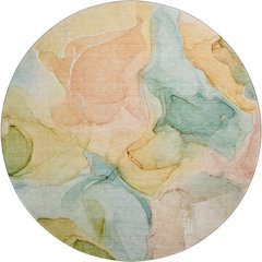 Premium Machine Washable Mayfield  Blue 8' x 8' Round Rug