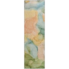 Premium Machine Washable Mayfield  Blue 2'3" x 7'6" Runner Rug