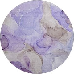 Premium Machine Washable Mayfield  Purple 8' x 8' Round Rug