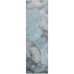 Premium Machine Washable Mayfield  Teal 2'3" x 7'6" Runner Rug