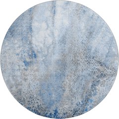 Premium Machine Washable Mayfield  Navy 8' x 8' Round Rug