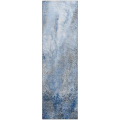 Premium Machine Washable Mayfield  Navy 2'3" x 7'6" Runner Rug