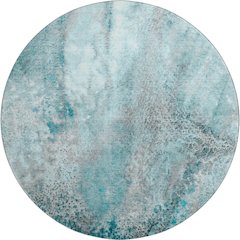 Premium Machine Washable Mayfield  Teal 8' x 8' Round Rug