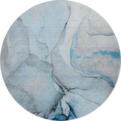 Premium Machine Washable Mayfield  Blue 8' x 8' Round Rug