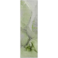 Premium Machine Washable Mayfield  Green 2'3" x 7'6" Runner Rug