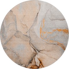 Premium Machine Washable Mayfield  Orange 8' x 8' Round Rug