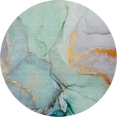 Premium Machine Washable Mayfield  Teal 8' x 8' Round Rug