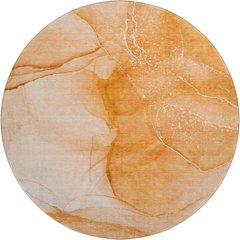 Premium Machine Washable Mayfield  Orange 8' x 8' Round Rug