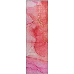 Premium Machine Washable Mayfield  Pink 2'3" x 7'6" Runner Rug