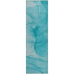 Premium Machine Washable Mayfield  Teal 2'3" x 7'6" Runner Rug
