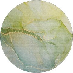 Premium Machine Washable Mayfield  Green 8' x 8' Round Rug
