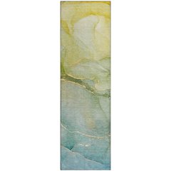 Premium Machine Washable Mayfield  Green 2'3" x 7'6" Runner Rug