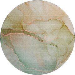 Premium Machine Washable Mayfield  Teal 8' x 8' Round Rug