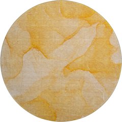 Premium Machine Washable Mayfield  Orange 8' x 8' Round Rug
