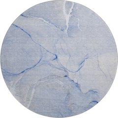 Premium Machine Washable Mayfield  Blue 8' x 8' Round Rug