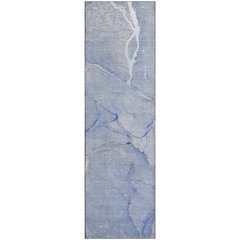 Premium Machine Washable Mayfield  Blue 2'3" x 7'6" Runner Rug