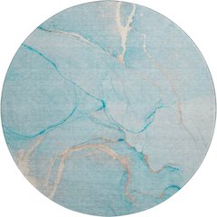 Premium Machine Washable Mayfield  Teal 8' x 8' Round Rug