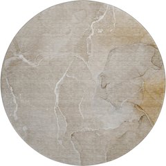 Premium Machine Washable Mayfield  Beige 8' x 8' Round Rug