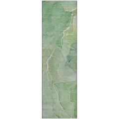 Premium Machine Washable Mayfield  Green 2'3" x 7'6" Runner Rug