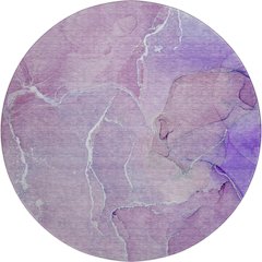 Premium Machine Washable Mayfield  Purple 8' x 8' Round Rug
