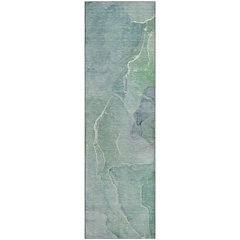 Premium Machine Washable Mayfield  Teal 2'3" x 7'6" Runner Rug