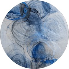 Premium Machine Washable Mayfield  Navy 8' x 8' Round Rug