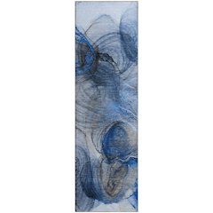 Premium Machine Washable Mayfield  Navy 2'3" x 7'6" Runner Rug
