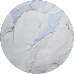 Premium Machine Washable Mayfield  Blue 8' x 8' Round Rug