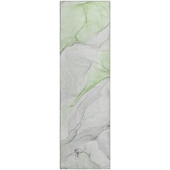 Premium Machine Washable Mayfield  Green 2'3" x 7'6" Runner Rug