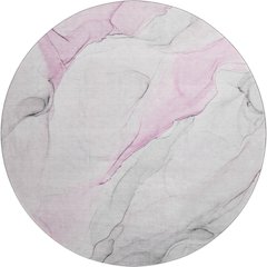 Premium Machine Washable Mayfield  Pink 8' x 8' Round Rug