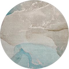 Premium Machine Washable Mayfield  Teal 8' x 8' Round Rug