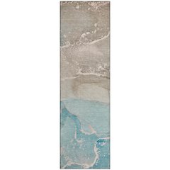 Premium Machine Washable Mayfield  Teal 2'3" x 7'6" Runner Rug