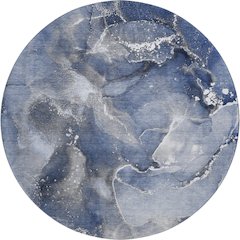 Premium Machine Washable Mayfield  Navy 8' x 8' Round Rug