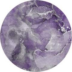 Premium Machine Washable Mayfield  Purple 8' x 8' Round Rug