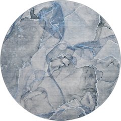 Premium Machine Washable Mayfield  Blue 8' x 8' Round Rug