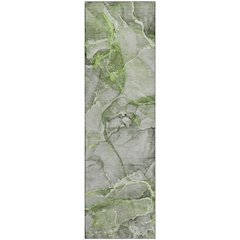Premium Machine Washable Mayfield  Green 2'3" x 7'6" Runner Rug