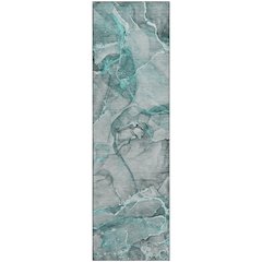 Premium Machine Washable Mayfield  Teal 2'3" x 7'6" Runner Rug