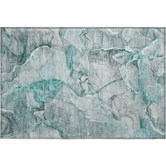 Premium Machine Washable Mayfield  Teal 1'8" x 2'6" Rug