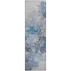 Premium Machine Washable Mayfield  Blue 2'3" x 7'6" Runner Rug